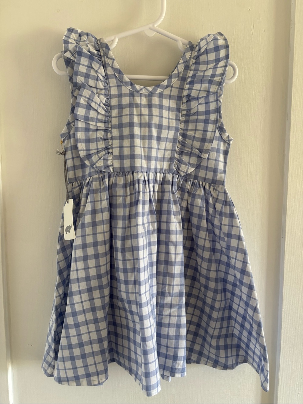 NWT Monica and Andy Blue Gingham Ruffle Kids Dress — 3T